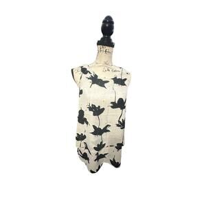Cooper & Ella White & Black Floral Tank Top - Size M 🌸